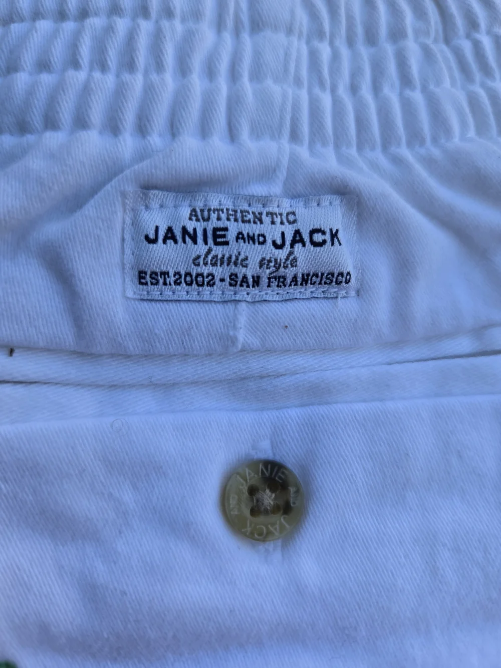 Janie and Jack White Shorts with Pink & Green Tennis Embroidery
